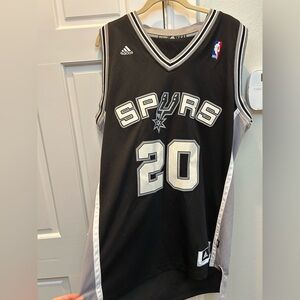 Authentic San Antonio Spurs Basketball Jersey, #20 Ginobili. Size Large